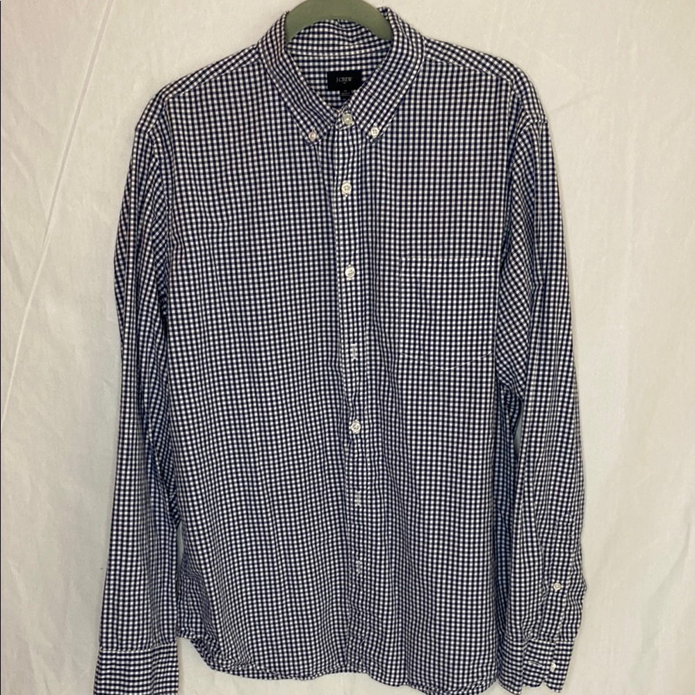 J Crew Outlet Men's Cotton Blue Checkered Shirt Sz xl